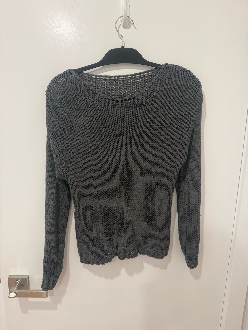 Classic Gray Open-Knit Women's Sweater